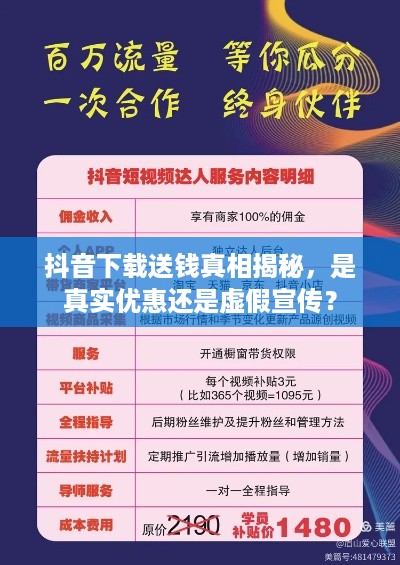 抖音下载送钱真相揭秘，是真实优惠还是虚假宣传？