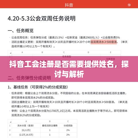 抖音工会注册是否需要提供姓名，探讨与解析