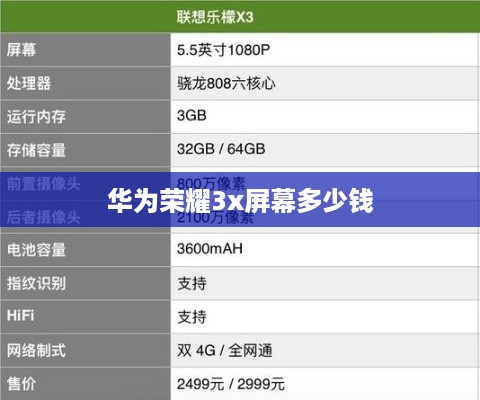 华为荣耀3x屏幕多少钱  第1张