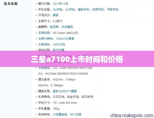三星a7100上市时间和价格  第1张