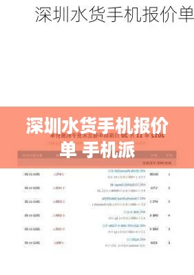 深圳水货手机报价单 手机派