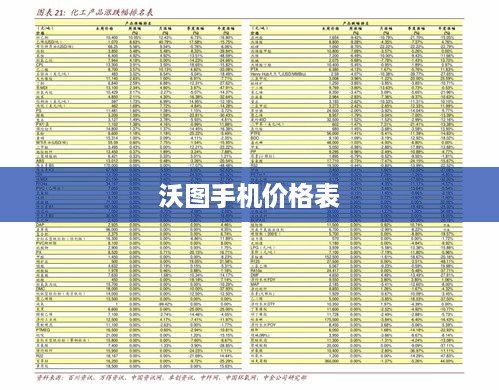 沃图手机价格表