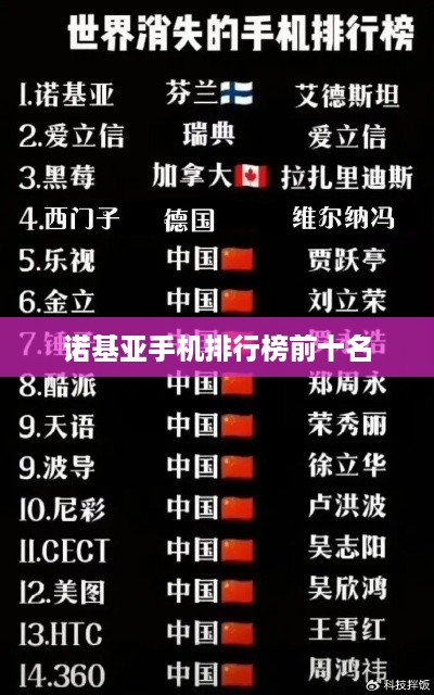 诺基亚手机排行榜前十名