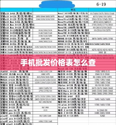 手机批发价格表怎么查