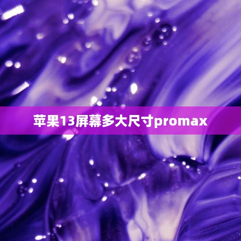 苹果13屏幕多大尺寸promax