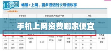 手机上网资费哪家便宜