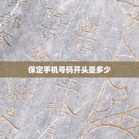 保定手机号码开头是多少