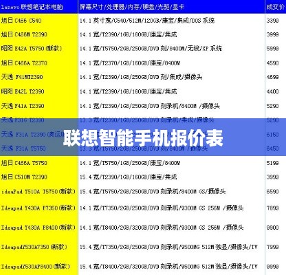 联想智能手机报价表