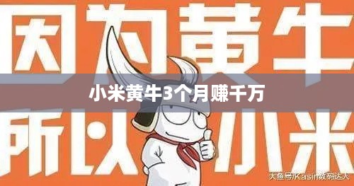 小米黄牛3个月赚千万