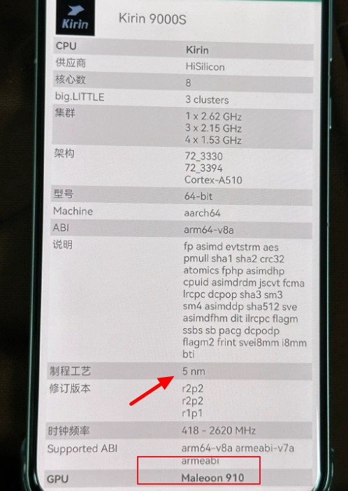 麒麟9000s是多少纳米？介于5到14nm之间  第5张