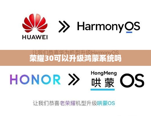 荣耀30可以升级鸿蒙系统吗