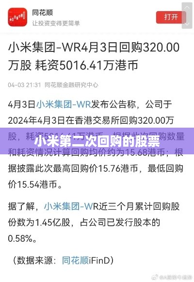 小米第二次回购的股票