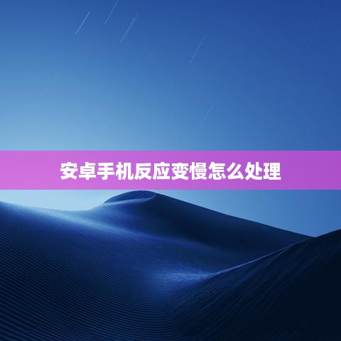 安卓手机反应变慢怎么处理