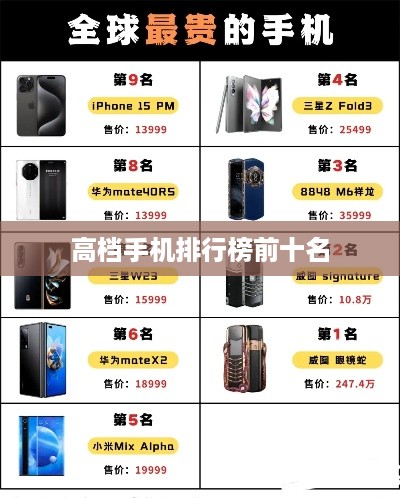 高档手机排行榜前十名