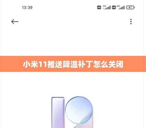 小米11推送降温补丁怎么关闭