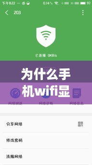 为什么手机wifi显示已连接不可上网