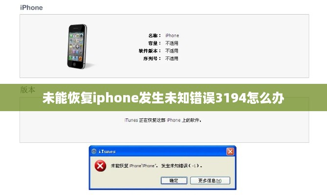 未能恢复iphone发生未知错误3194怎么办