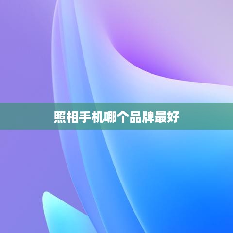 照相手机哪个品牌最好