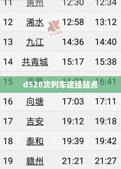 d528次列车途经站点