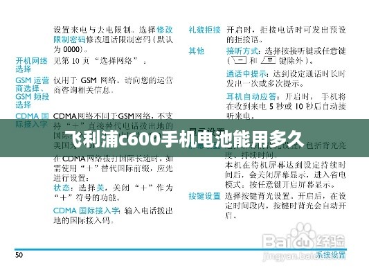 飞利浦c600手机电池能用多久