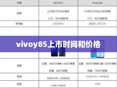 vivoy85上市时间和价格