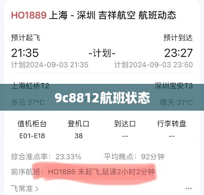 9c8812航班状态  第1张