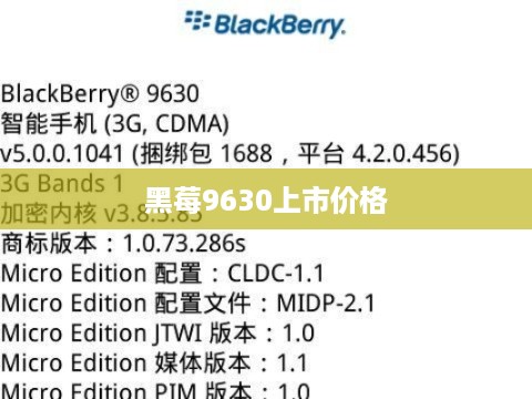 黑莓9630上市价格