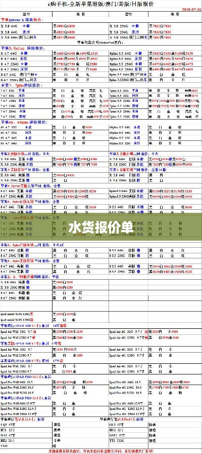 水货报价单
