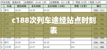 c188次列车途经站点时刻表