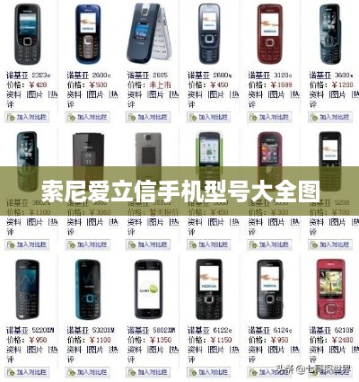 索尼爱立信手机型号大全图