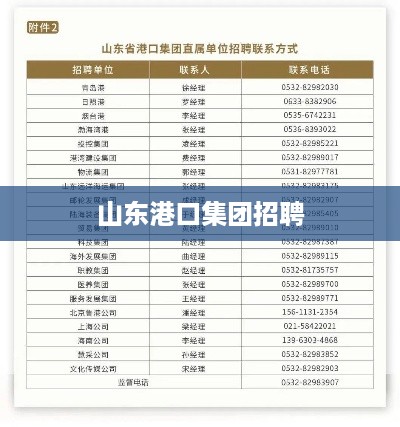 山东港口集团招聘启事