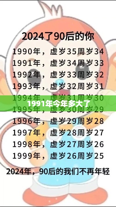 1991年出生的人今年多大了？  第1张