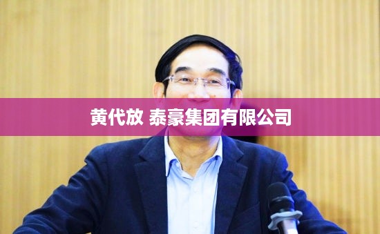 黄代放，泰豪集团有限公司的领军人物