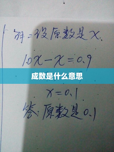 成数，含义解析