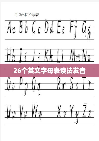 26个英文字母表发音读法