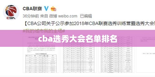CBA选秀大会名单排名