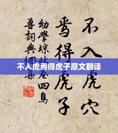 不入虎穴焉得虎子，原文翻译及启示