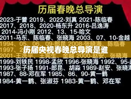历届央视春晚总导演一览