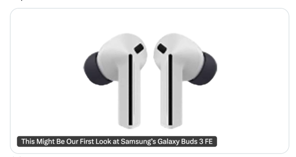 三星Galaxy Buds 3 FE曝光，黑牌配色与AI功能加持的全新渲染图